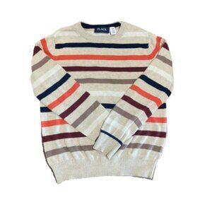 Children's Place boy's 5/6 stripe fall colors crew neck sweater LIKE NEW
